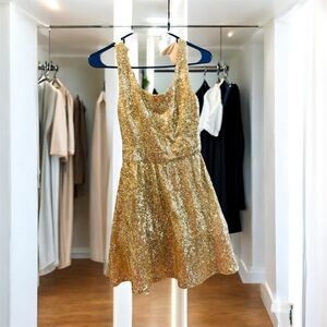 Gold Sequin Prom Dress